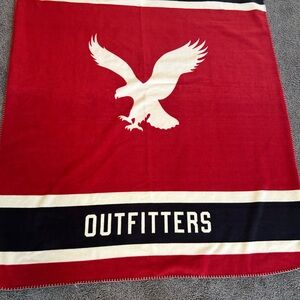 American Eagle Outfitters Red, Black, and Cream Blanket